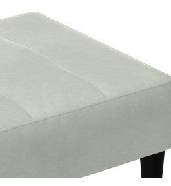 Repose-pied gris clair 77x55x31 cm velours