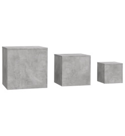 Tables d'appoint 3 pcs Gris béton Aggloméré