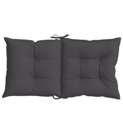 Coussins de chaise à dossier bas lot de 6 anthracite mélangé