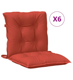 Coussins de chaise à dossier bas lot de 6 rouge mélangé tissu