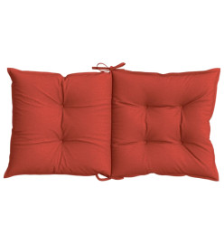 Coussins de chaise à dossier bas lot de 6 rouge mélangé tissu