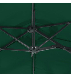 Parasol à double tête avec LED vert 316x240 cm