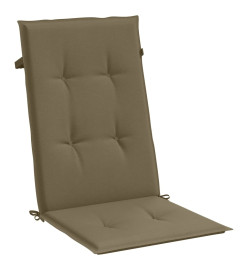 Coussins de chaise à dossier haut lot de 4 taupe mélangé tissu