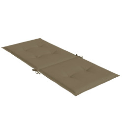 Coussins de chaise à dossier haut lot de 4 taupe mélangé tissu