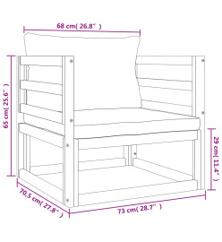 Salon de jardin 12 pcs avec coussins vert bois massif