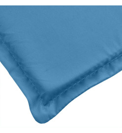 Coussin de chaise longue bleu mélangé 200x60x4 cm tissu