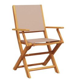 Ensemble à manger de jardin 5 pcs taupe tissu et bois massif