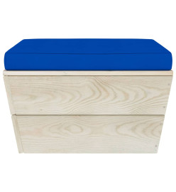 Repose-pied palette de jardin avec coussin Épicéa imprégné