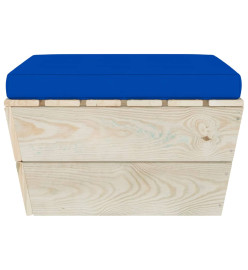 Repose-pied palette de jardin avec coussin Épicéa imprégné