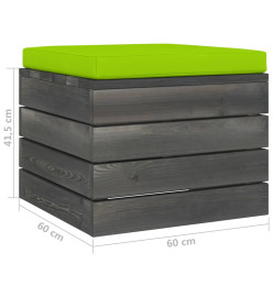 Repose-pieds palette de jardin 2 pcs avec coussins Bois de pin