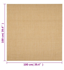 Tapis Sisal naturel 100x100 cm