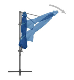 Parasol déporté avec mât en acier Bleu azuré 300 cm