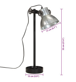 Lampe de bureau 25 W argent vintage 15x15x55 cm E27