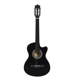 Ensemble de guitare découpée classique 12 pcs 6 cordes Noir 38"