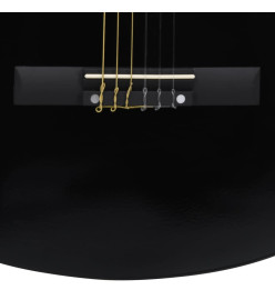 Ensemble de guitare découpée classique 12 pcs 6 cordes Noir 38"