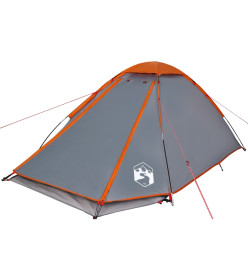 Tente de camping à dôme 2 personnes gris et orange imperméable