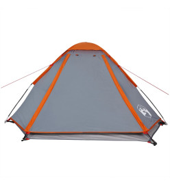 Tente de camping à dôme 2 personnes gris et orange imperméable