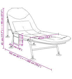 Lit de pêche avec pieds à boue pliable mélange foncé