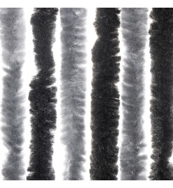 Rideau anti-mouches gris et noir 118x220 cm chenille