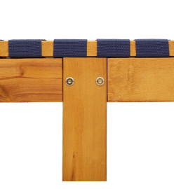 Chaises longues bleu foncé bois d'acacia solide et tissu