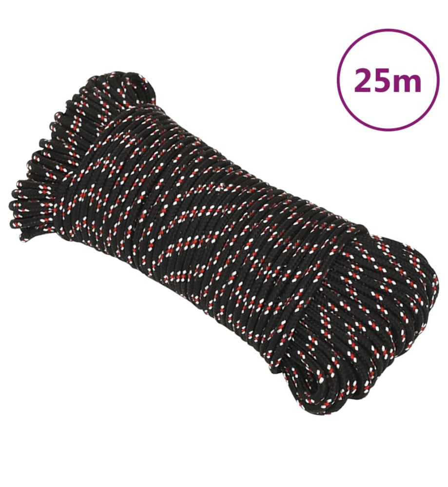 Corde de bateau Noir 3 mm 25 m Polypropylène