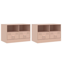 Meubles TV 2 pcs rose 67x39x44 cm acier