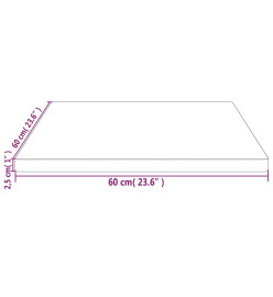 Dessus de table blanc 60x60x2,5 cm bois de pin massif