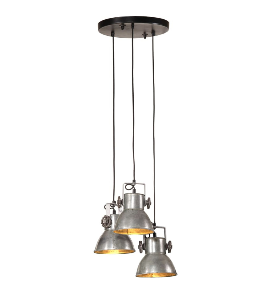 Lampe suspendue 25 W argent vintage 30x30x100 cm E27