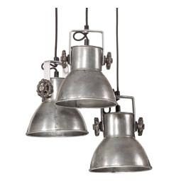 Lampe suspendue 25 W argent vintage 30x30x100 cm E27