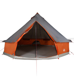 Tente familiale tipi 12 personnes gris et orange imperméable