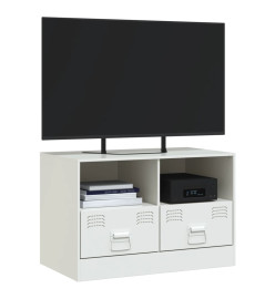 Meuble TV blanc 67x39x44 cm acier