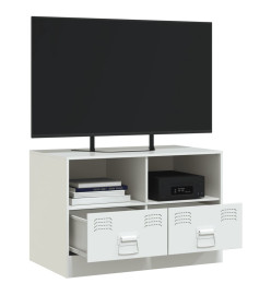 Meuble TV blanc 67x39x44 cm acier