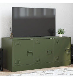 Meuble TV vert olive 99x39x44 cm acier