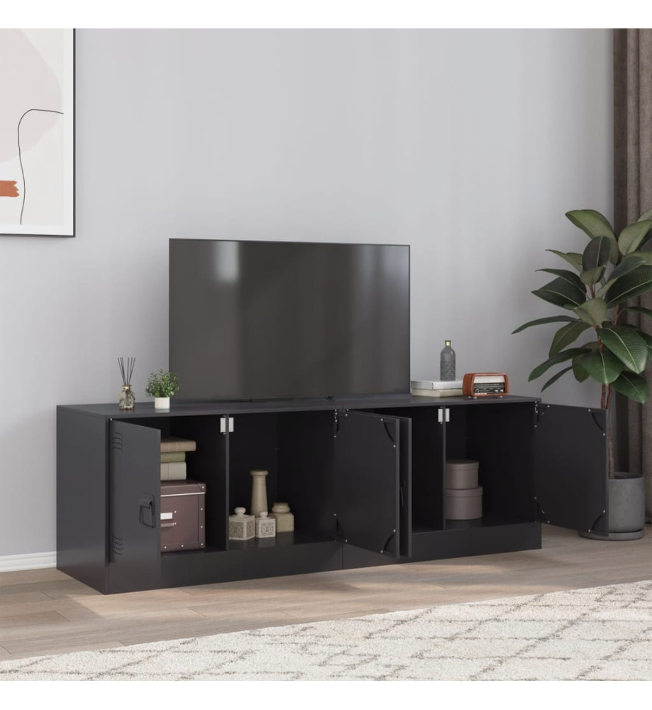 Meubles TV 2 pcs noir 67x39x44 cm acier