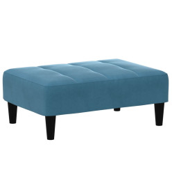 Repose-pied bleu 77x55x31 cm velours