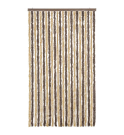 Rideau anti-mouches marron foncé et beige 100x220 cm chenille