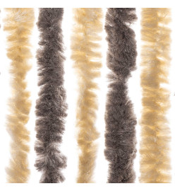 Rideau anti-mouches marron foncé et beige 100x220 cm chenille