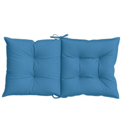 Coussins de chaise à dossier bas lot de 6 bleu mélangé tissu