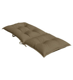 Coussins de chaise à dossier haut lot de 6 taupe mélangé tissu