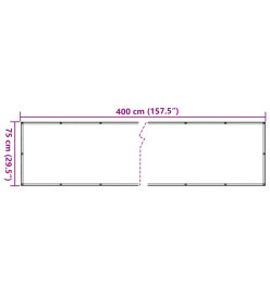 Écran d'intimité de jardin blanc 400x75 cm PVC