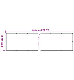 Écran d'intimité de jardin aspect pierre gris 700x75 cm PVC