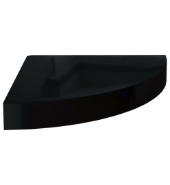 Étagères d'angle flottantes 2 pcs Noir brillant 25x25x3,8cm MDF