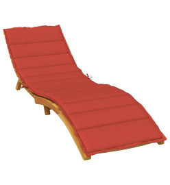 Coussin de chaise longue rouge mélangé 200x50x4 cm tissu