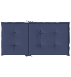 Coussins de chaise à dossier bas lot de 4 bleu marine tissu