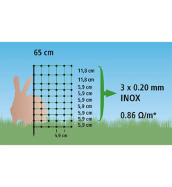 Kerbl Filet électrifié de clôture pour lapins 65 cm 292209