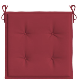 Coussins de chaise de jardin lot de 6 rouge bordeaux 40x40x3 cm