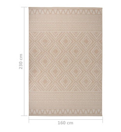 Tapis à tissage plat d'extérieur 160x230 cm Rayures brunes