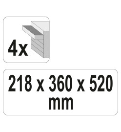 YATO Boîte à outils avec 4 tiroirs 52x21,8x36 cm