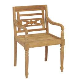 Chaises Batavia avec coussins 8 pcs Bois de teck solide