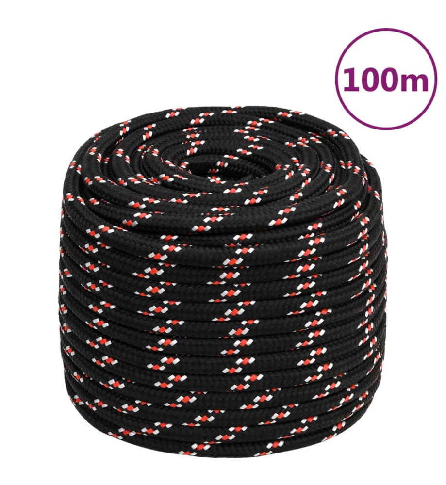 Corde de bateau Noir 16 mm 100 m Polypropylène